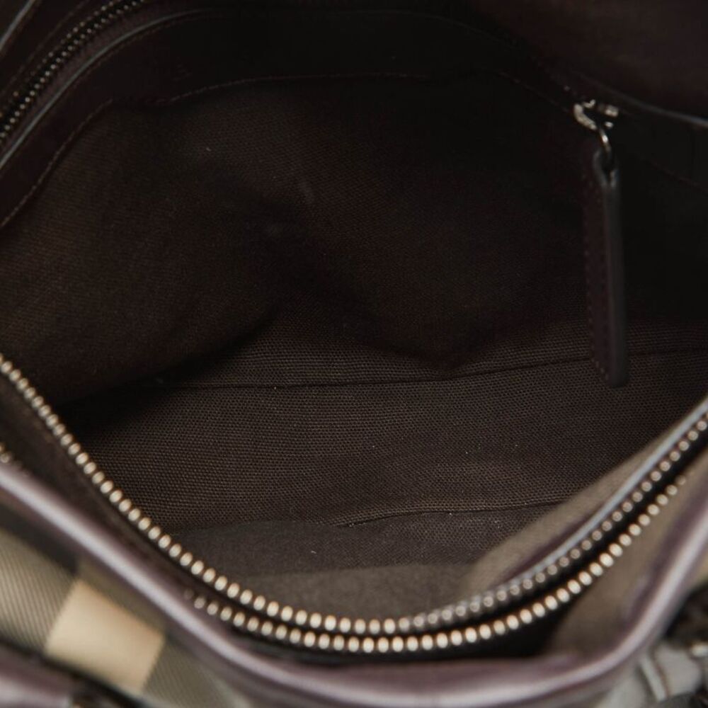 Burberry Lowry Brown Smoked Check Pvc And Leather Tote - Picture 7 of 7